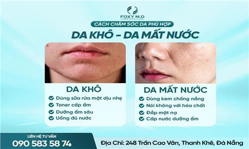Cách chăm sóc da phù hợp, da khô da mất nước, chăm sóc da khô, phục hồi da mất nước, dưỡng ẩm cho da khô