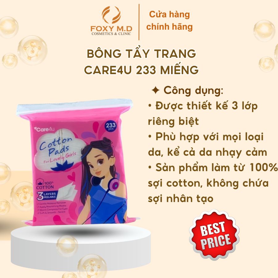 Bông Tẩy Trang Care4U 233 Miếng