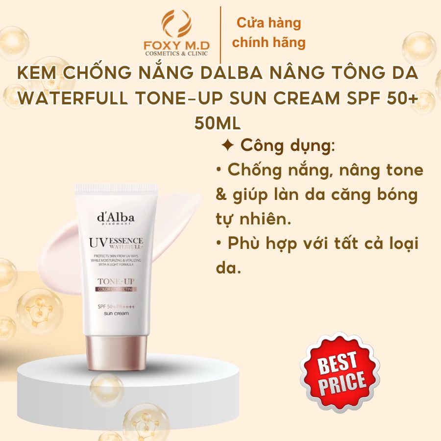 Kem chống nắng nâng tông da d'Alba Waterfull Tone-up Sun Cream SPF 50 50ml