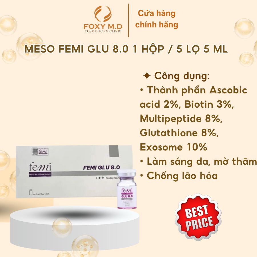Meso Femi Glu 8.0 1 Hộp 5 Lọ 5 ML