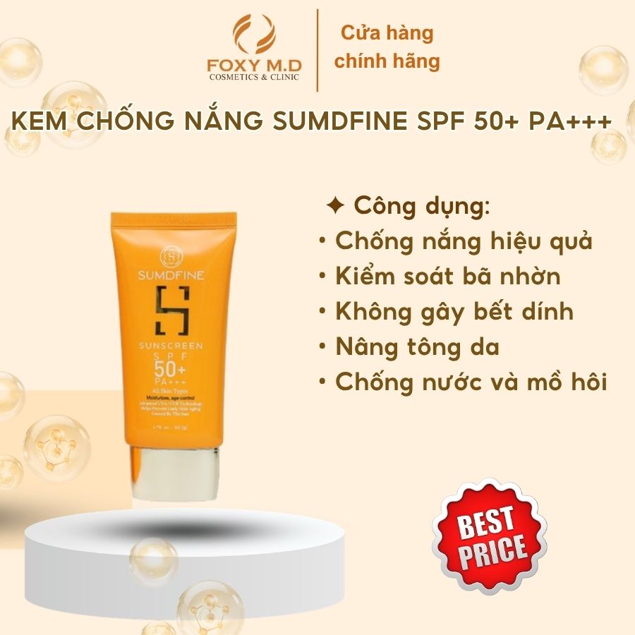 Kem Chống Nắng Sumdfine SPF 50+ PA+++ Bảo Vệ Da Toàn Diện