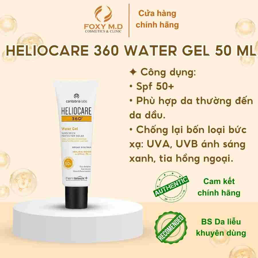 Kem chống nắng Heliocare 360 Water Gel 50ml SPF 50 cho mọi loại da