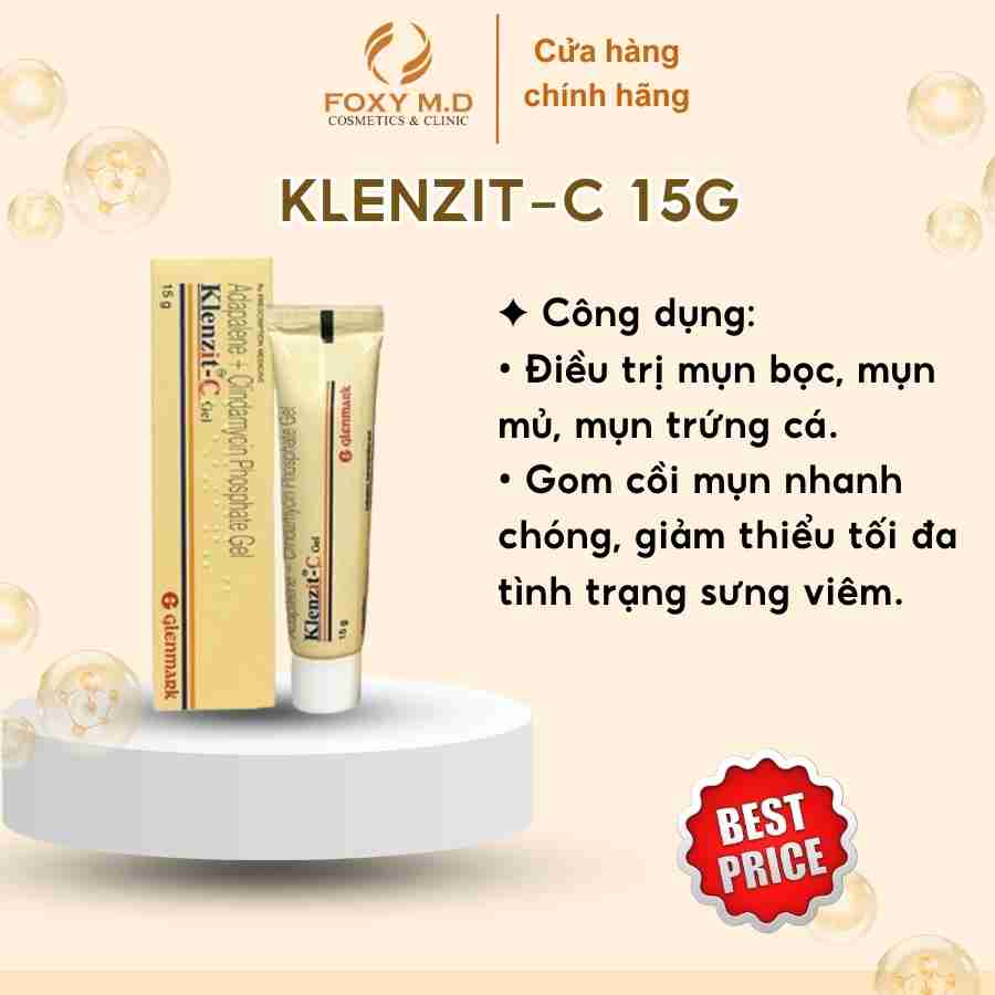 Klenzit C Gel trị mụn trứng cá tuýp 15g