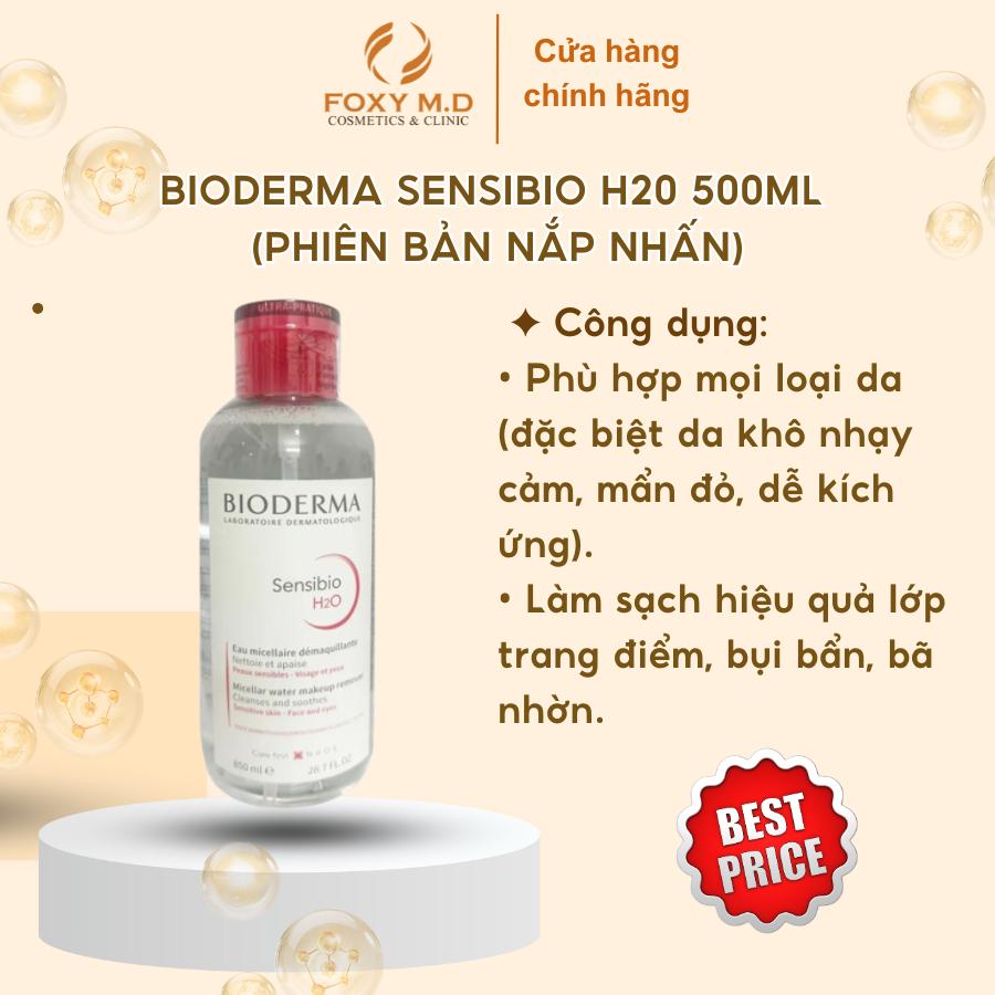 Bioderma Tẩy Trang Hồng Nắp Nhấn 500 ML
