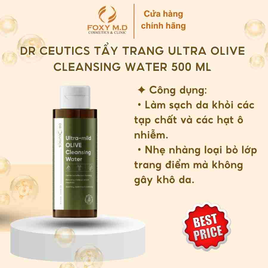 DRCEUTICS Tẩy trang ULTRA-MILD OLIVE CLEANSING WATER 500 ml
