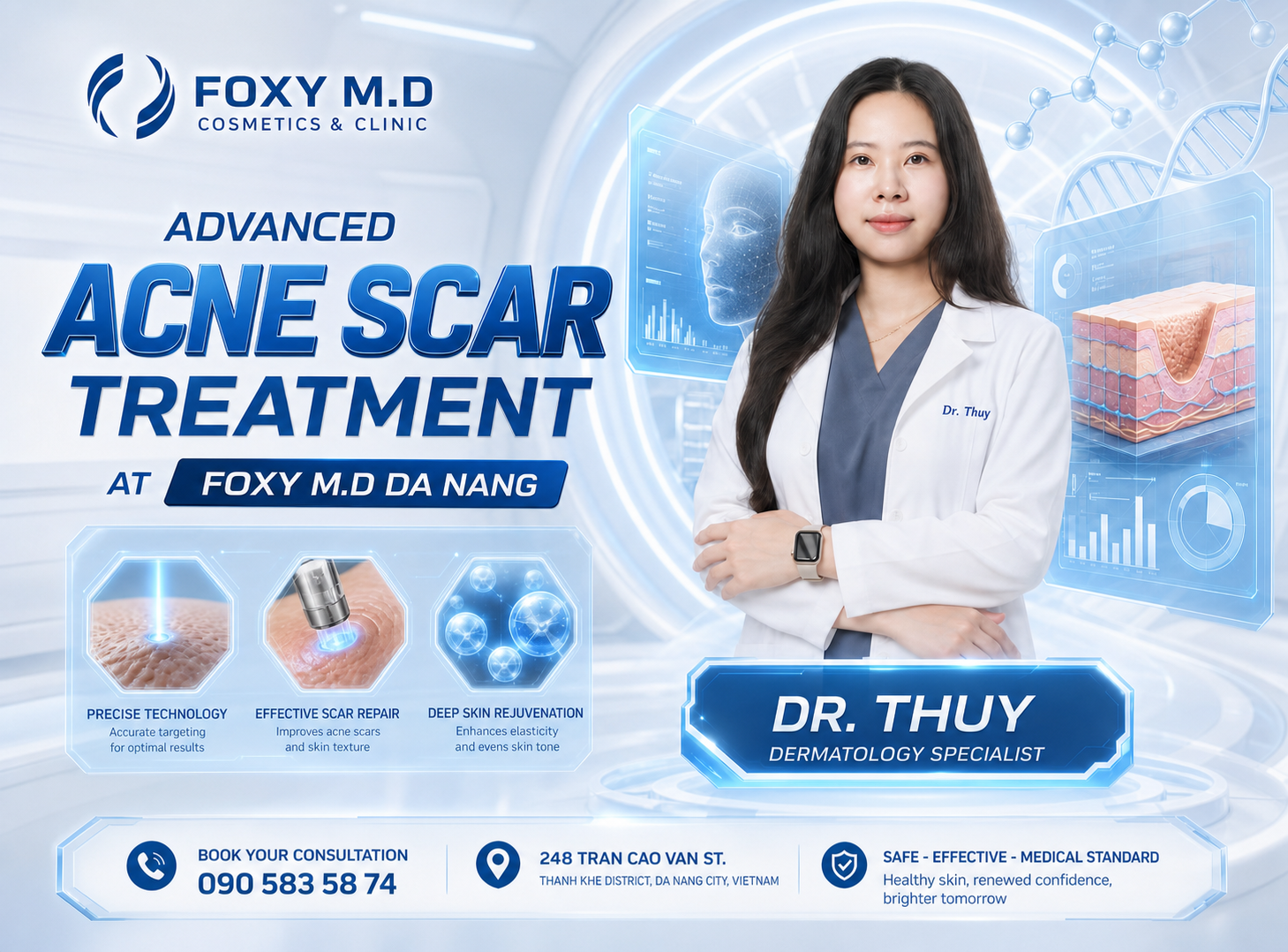 Acne Scar Treatment in Da Nang — Multi-Modal Protocol for Post-Acne Scar Improvement at Foxy M.D Clinic