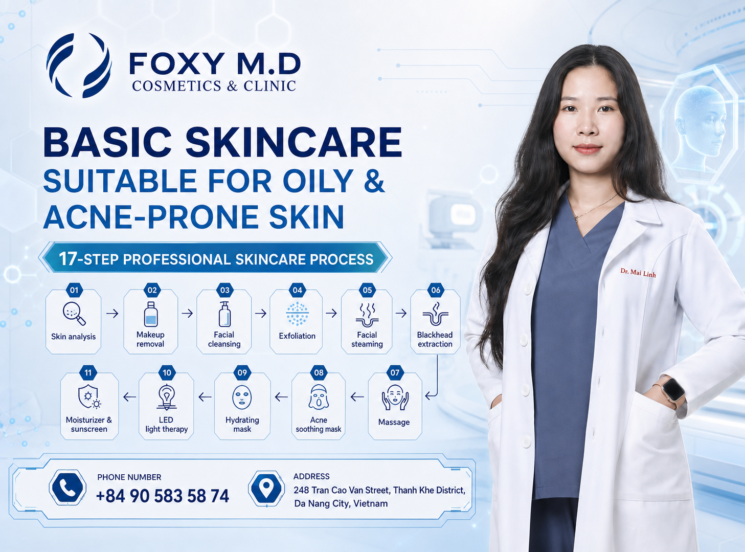 Basic Facial in Da Nang — Professional Deep Cleansing & Skin Foundation Care at Foxy M.D Clinic