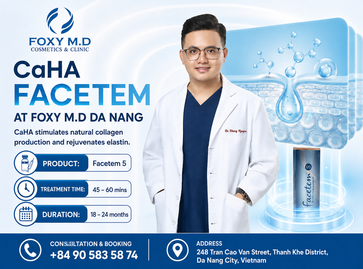 CaHA Facetem Injection in Da Nang — Skin Tightening, Lifting & Biostimulated Collagen at Foxy M.D Clinic
