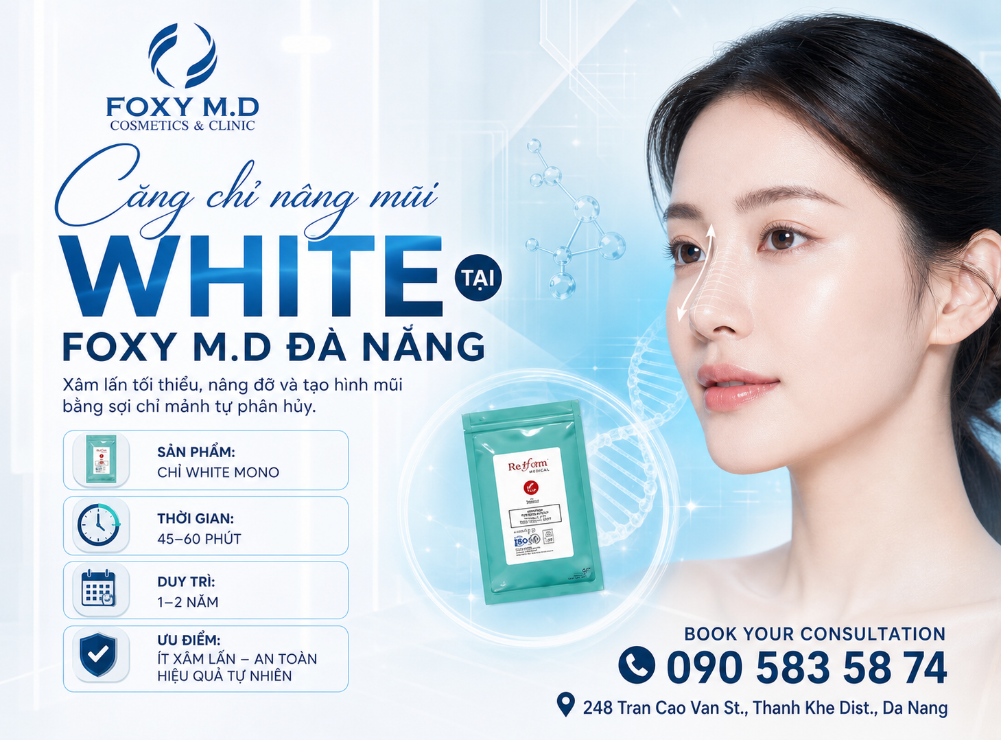 Căng Chỉ White Đà Nẵng — Nâng Cơ Mặt Không Phẫu Thuật Bằng Chỉ Sinh Học Tại Foxy M.D Clinic