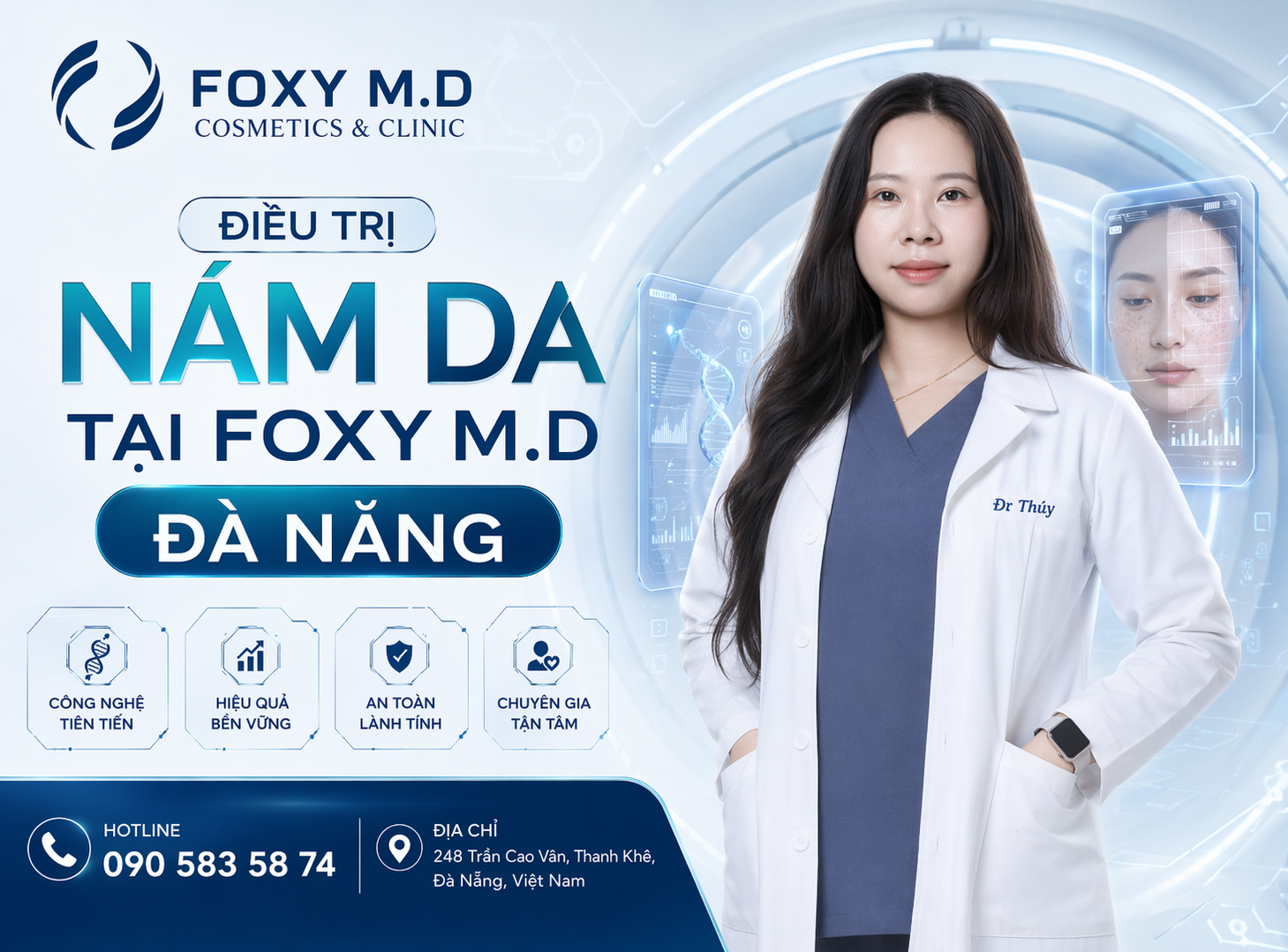 Điều Trị Nám Đà Nẵng — Phác Đồ Đa Phương Thức Kiểm Soát Nám Bền Vững Tại Foxy M.D Clinic