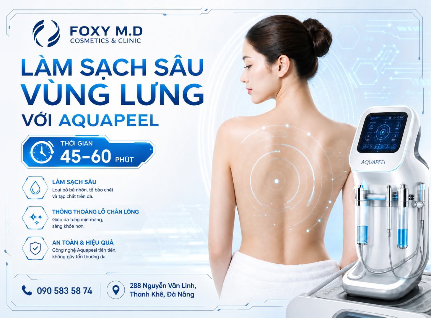 Facial Lưng Tẩy Tế Bào Chết Tại Đà Nẵng — Làm Mịn, Sáng & Thông Thoáng Da Lưng Tại Foxy M.D Clinic