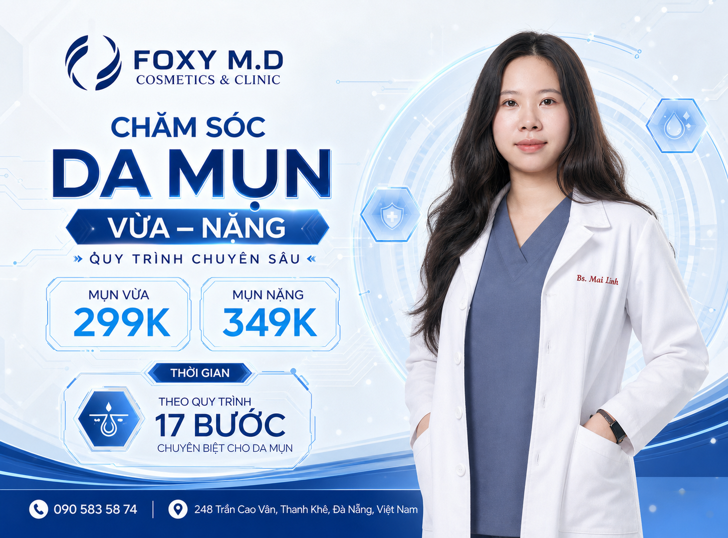 Facial Trị Mụn Đà Nẵng — Làm Sạch Chuyên Sâu & Kiểm Soát Mụn Chuyên Nghiệp Tại Foxy M.D Clinic