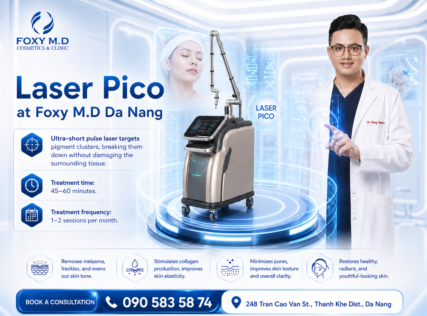 Pico Laser in Da Nang — Picosecond Laser for Melasma, Pigmentation & Acne Scars at Foxy M.D Clinic