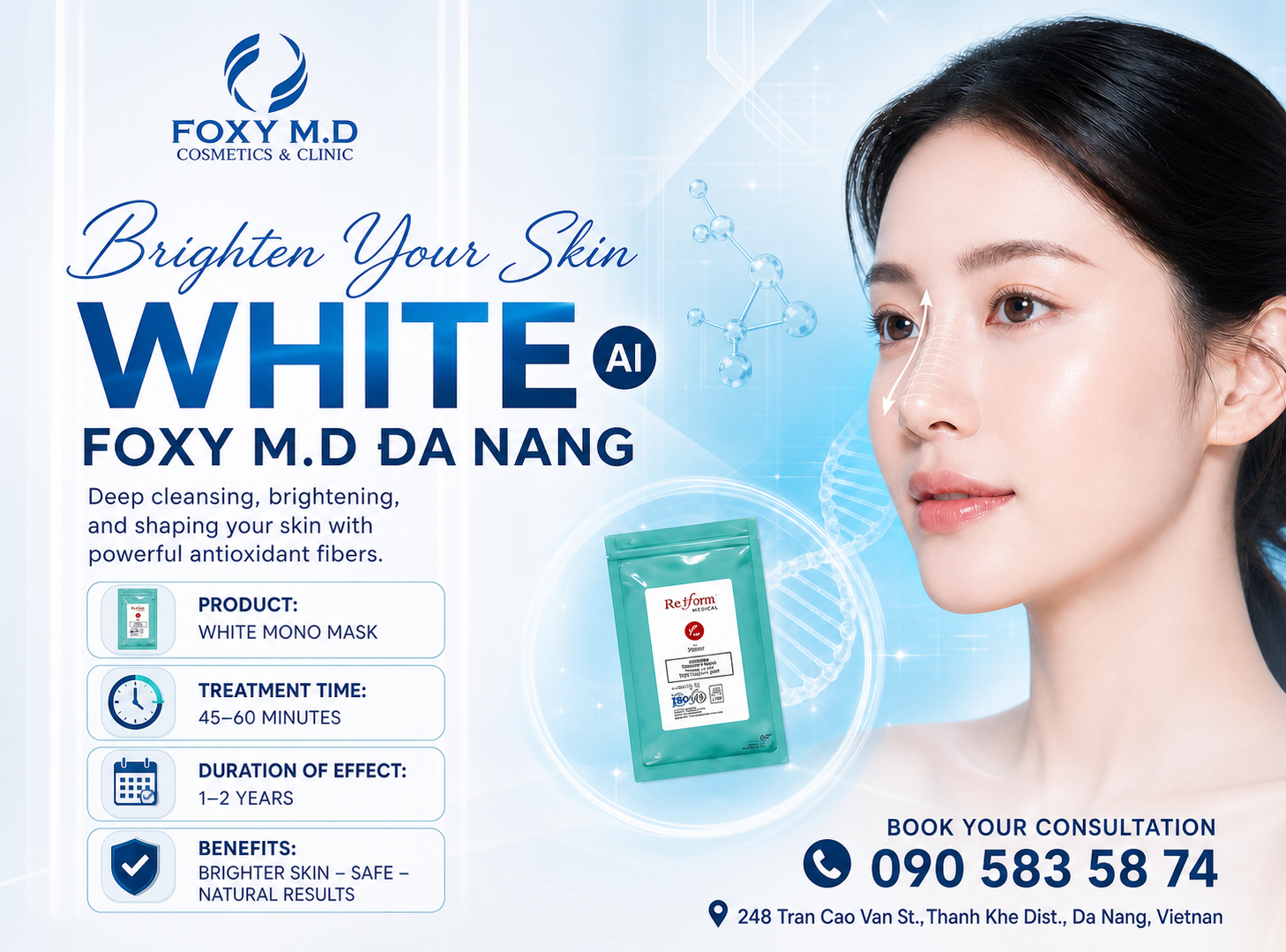 White Thread Lift in Da Nang — Non-Surgical Facial Lifting with Bioresorbable Threads at Foxy M.D Clinic